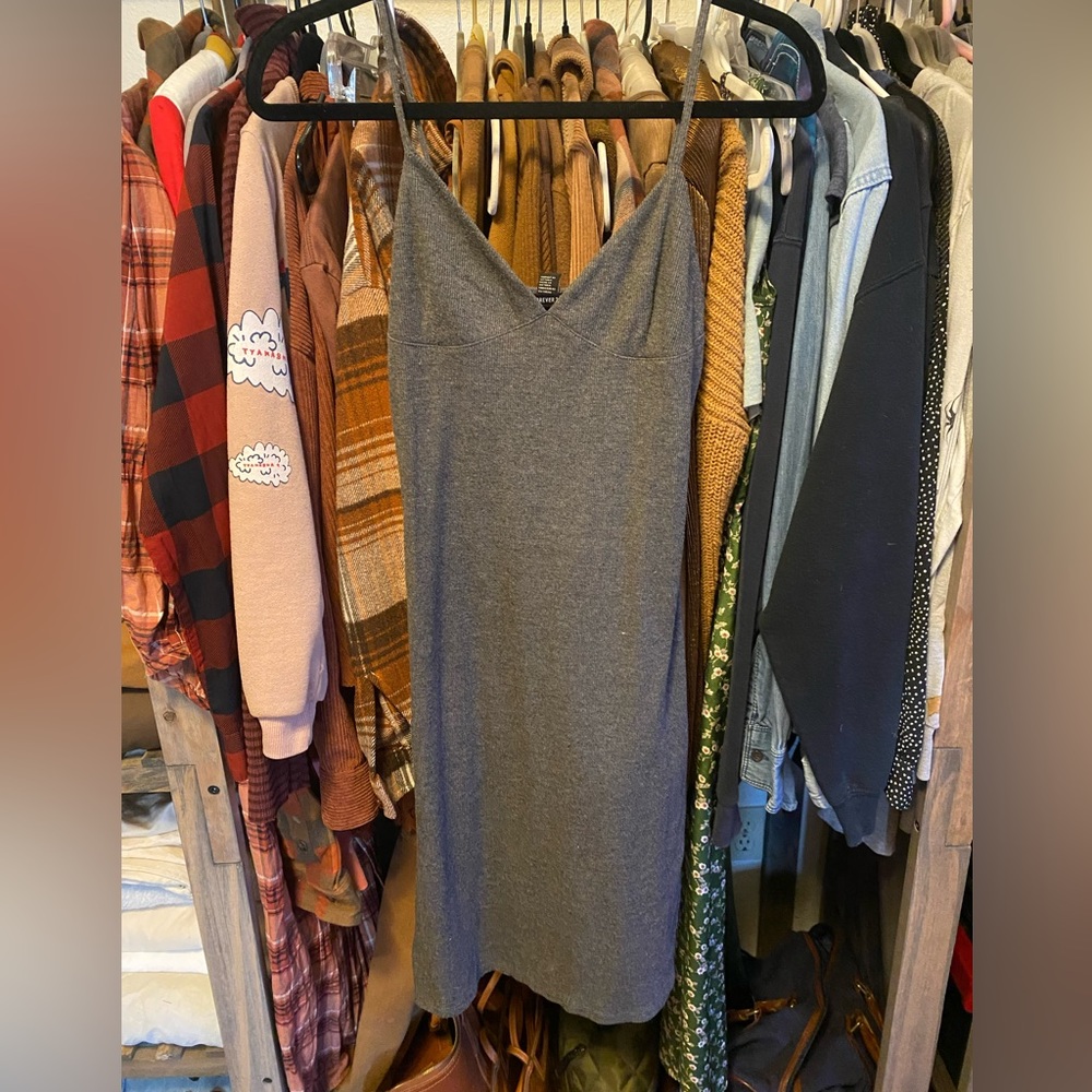Sexy Casual Grey Bodycon Strap Midi Dress